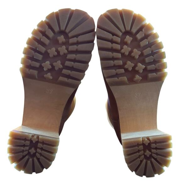 Swedish Hasbeens Shearling-Lined Leather Clog Boots Wood Heel  NEW  EU 37 US 7 - Picture 8 of 9